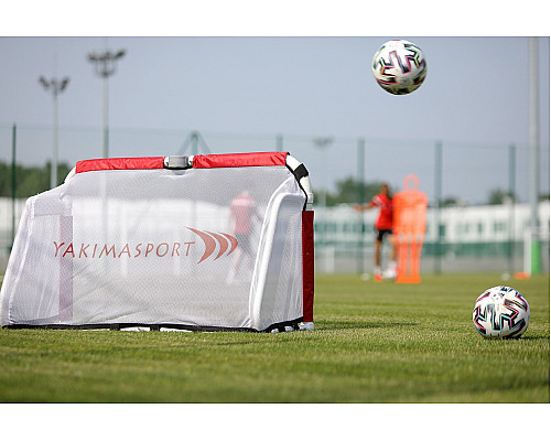 Ворота футбольні Yakimasport ACADEMY 120 х 80 см, червоно-білі
