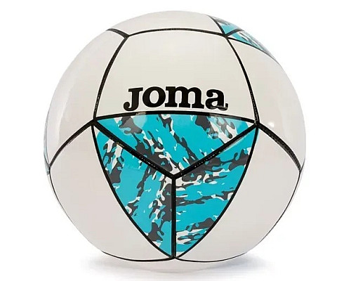 М'яч футбольний Joma CHALLENGE II біло-бірюзовий розмір 5, біло-синій