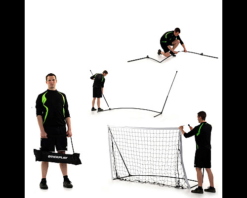 Ворота футбольні QUICKPLAY Kickster Elite 6781 300 х 200 см, чорно-білі