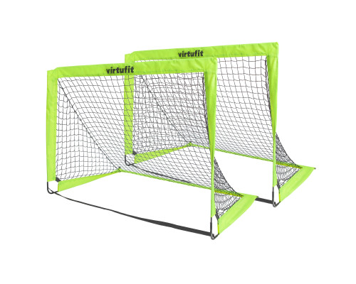 Ворота футбольні складані VIRTUFIT 120 х 90 см, чорно-зелені, 2 шт.