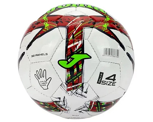 М'яч футбольний Joma DALI III розмір 5, біло-червоний