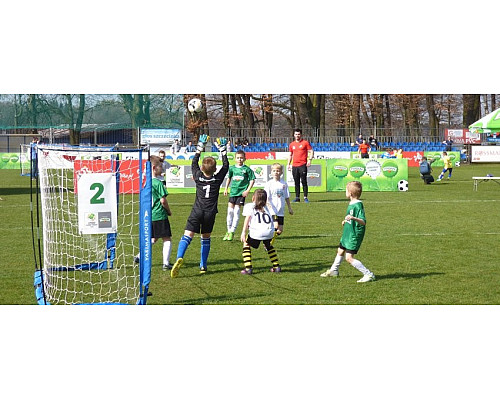 Ворота футбольні Yakimasport UNI 300 x 155 см, біло-сині