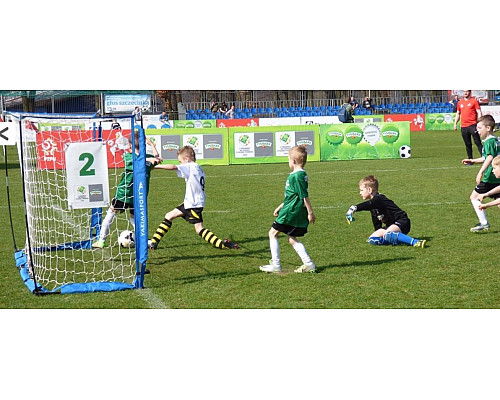 Ворота футбольні Yakimasport UNI 300 x 155 см, біло-сині