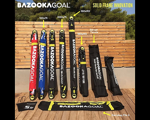 Ворота футбольні BAZOOKAGOAL 120 x 75 см, чорно-червоні