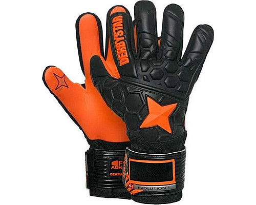 Рукавички воротарські Derbystar Evolution 2526 р.11, чорно-помаранчеві