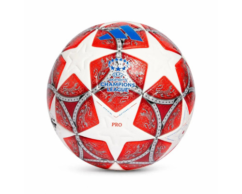 М’яч футбольний adidas UEFA Women’s Champions League Pro Ball, розмір 5, біло-червоний