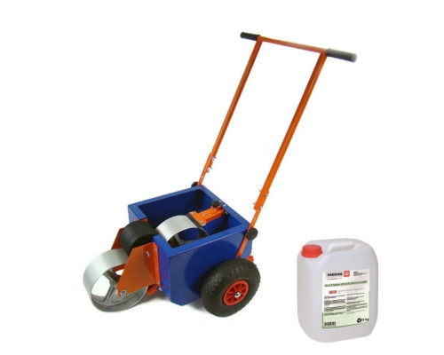 Wózek do malowania linii boiska z wałkiem 10 cm + Farba 15 kg