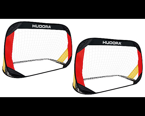 Ворота футбольні HUDORA Pop-Up 120 х 80 см, чорно-червоні