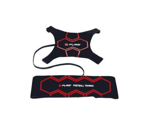 Сітка тренувальна для футболу P2I SOCCER REBOUNDER з поясом тренувальним P2I Football Trainer , чорно-червоний
