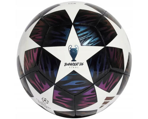 Футбольний м'яч Adidas UCL Club 25/26 Budapest, розмір 4, біло-чорний