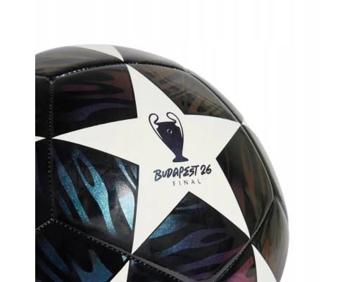 Футбольний м'яч Adidas UCL Club 25/26 Budapest, розмір 4, біло-чорний