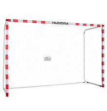 Ворота футбольні Hudora Allround 300 x200 см, червоно-білі