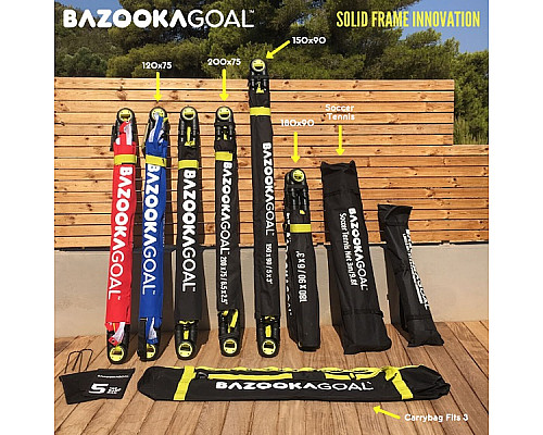 Ворота футбольні BAZOOKAGOAL XL 180x90, чорно-жовті