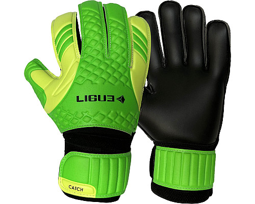 Рукавички воротарські Ligue Catch neon р. 5, чорно-зелені