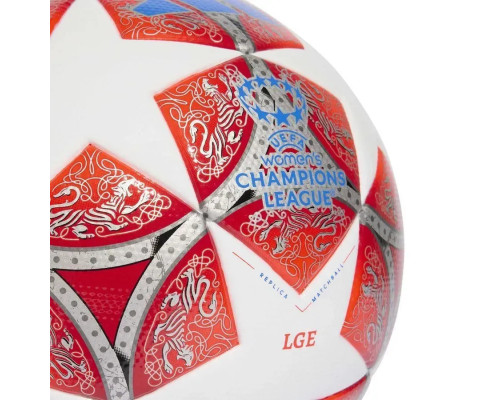 Футбольний м'яч Adidas Womens UCL League 25/26 Oslo, розмір 5, біло-червоний