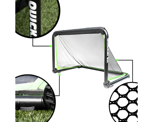 Bramka piłkarska Quickplay Rhino 120x80 cm Ворота футбольні Quickplay Rhino 120 х 80 см, чорно-зелені