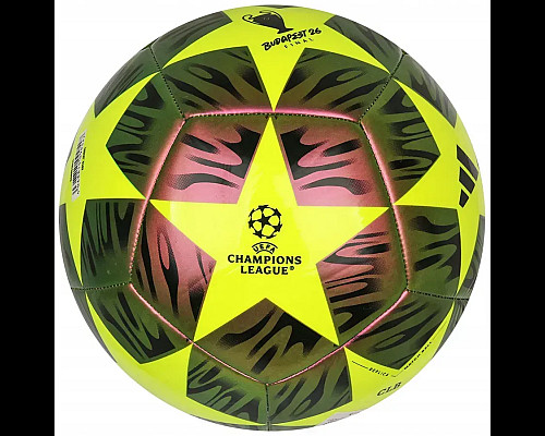 Футбольний м'яч Adidas UCL Club 25/26 Budapest розмір 5, зелено-жовтий
