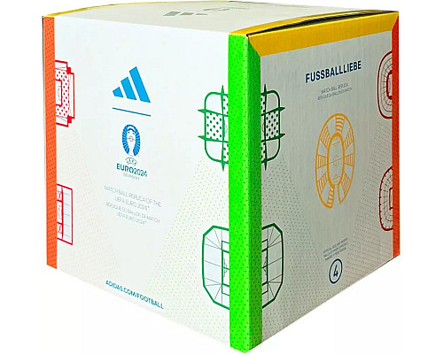 М'яч футбольний Adidas Euro24 Fussballliebe IN9369 розмір 5, чорно-білий