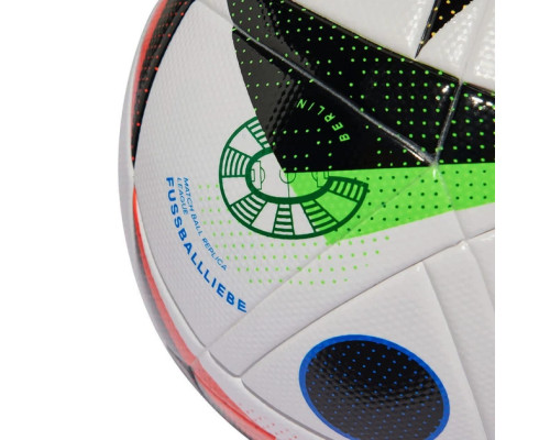 М'яч футбольний Adidas Euro24 Fussballiebe League IN9367 розмір 5, біло-чорний