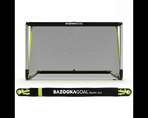 Ворота футбольні алюмінієві BAZOOKAGOAL 150 х 90 см, чорно-жовті