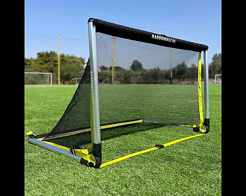 Ворота футбольні алюмінієві BAZOOKAGOAL 150 х 90 см, чорно-жовті