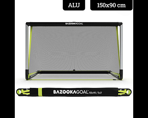 Ворота футбольні алюмінієві BAZOOKAGOAL 150 х 90 см, чорно-жовті