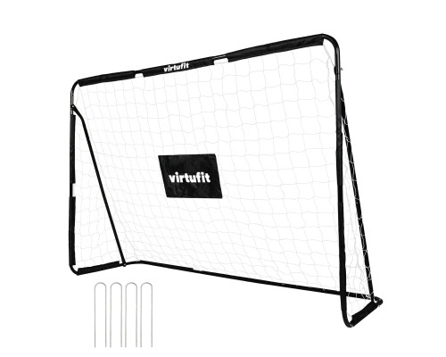 Ворота футбольні VIRTUFIT з мішенню 180 х 120 х 60 см, чорно-білі