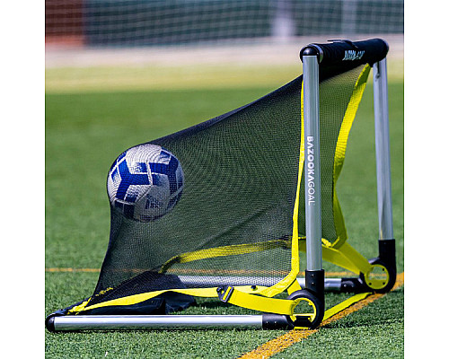Ворота футбольні алюмінієві BAZOOKAGOAL 120 x 75 см, чорно-жовті