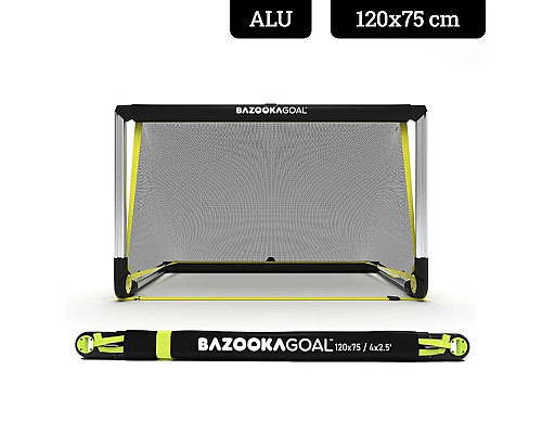 Ворота футбольні алюмінієві BAZOOKAGOAL 120 x 75 см, чорно-жовті