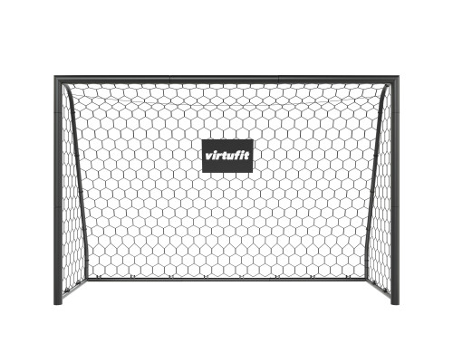 Ворота футбольні VIRTUFIT PREMIUM HEAVY DUTY 240 x 85 х 160 см, чорні