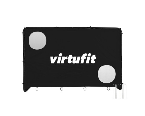 Ворота футбольні VIRTUFIT PRO з мішенню 120 х 80 х 60 см, чорні