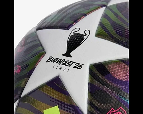 Футбольний м'яч Adidas UCL League BOX 2026 Budapest розмір 5, біло-фіолетовий