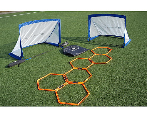 Ворота футбольні YakimaSport POP UP 120 х 80 см, біло-сині