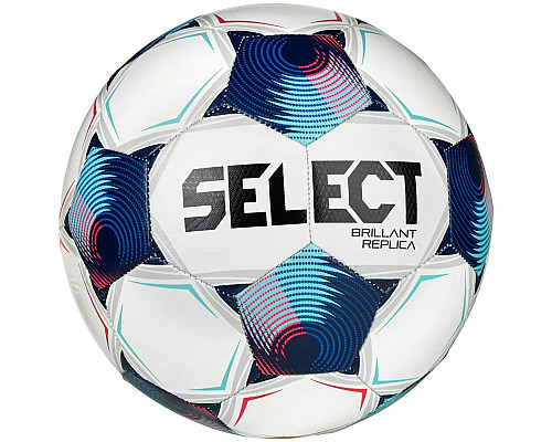 М'яч футбольний Select BRILLANT REPLICA v25 розмір 5, біло-синій
