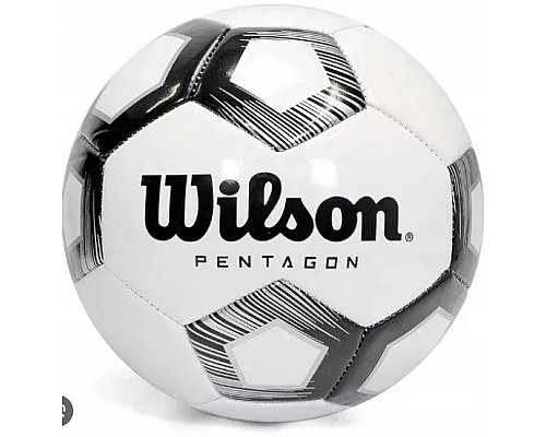М'яч футбольний Wilson Pentagon розмір 5, чорно-білий