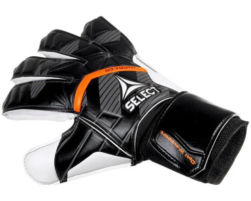 Рукавички воротарські дитячі Select GOALKEEPER GLOVES 03 YOUTH v25 розмір 6 (16,5 см), чорно-білі
