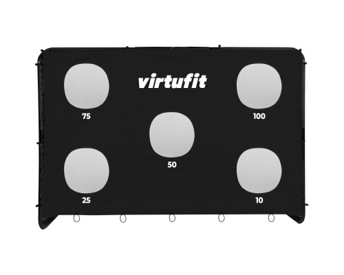 Ворота футбольні VIRTUFIT PRO з мішенню 300 х 200 см, чорні