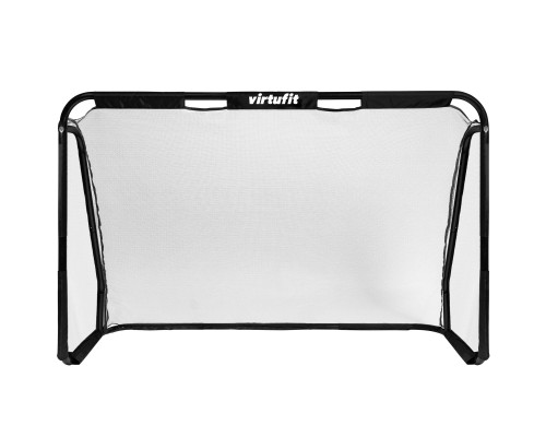 Ворота футбольні VIRTUFIT PRO з мішенню 300 х 200 см, чорні