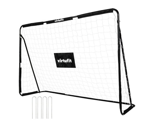 Ворота футбольні VIRTUFIT з мішенню 215 х 150 см, чорно-білі