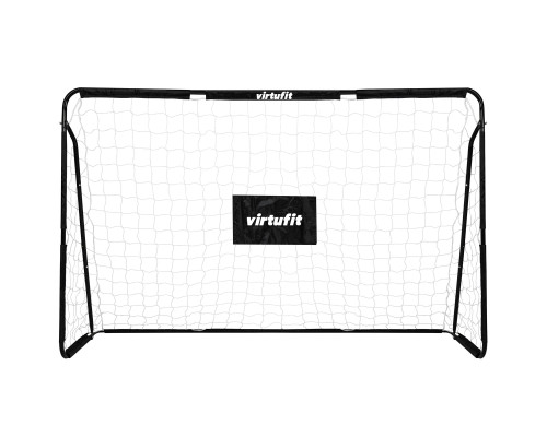 Ворота футбольні VIRTUFIT з мішенню 215 х 150 см, чорно-білі