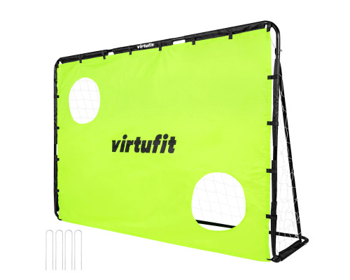 Ворота футбольні VIRTUFIT з мішенню 215 х 150 см, чорно-білі