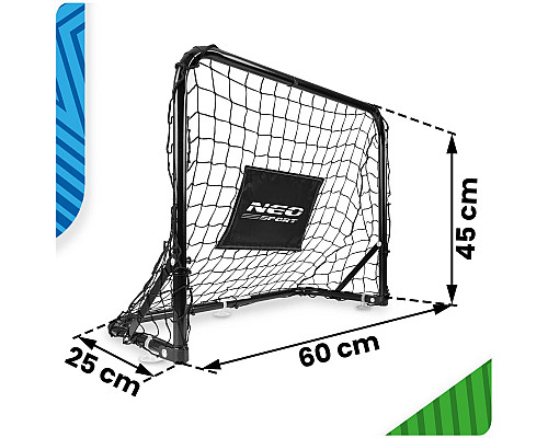 Ворота футбольні Neo‑Sport NS‑486 60 х 45 х 25 см, чорні