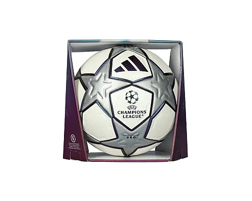 М'яч футбольний Adidas UEFA Champions League Pro 3rd Match Ball розмір 5, біло-срібний