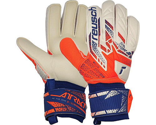 Рукавички воротарські Reusch Attrakt Solid 5570516 2500 р.7,5, біло-помаранчеві