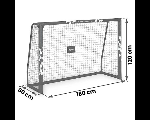 Ворота футбольні Neo-Sport NS-462 180 x 120 x 60 см, чорно-білі