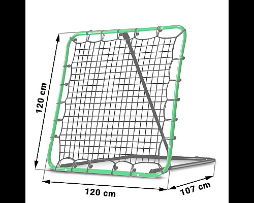 Сітка тренувальна для футболу Neo-Sport Rebounder 120 x 120 см, чорно-зелена