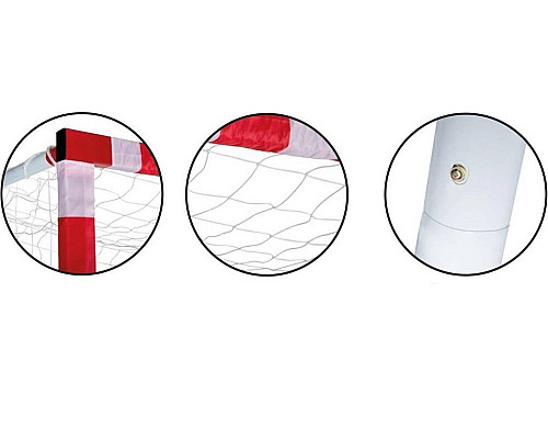 Ворота футбольні Enero 300 x 160 x 90 см, червоно-білі