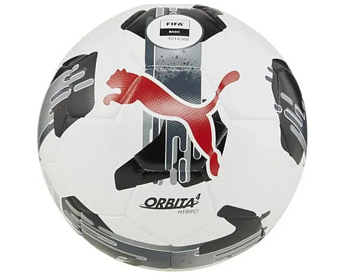 М'яч футбольний Puma Orbita 4 HYB (FIFA Basic)  розмір 5, чорно-білий