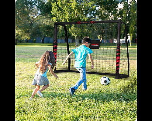 Ворота футбольні 180 x 120 x 60 см NS-463 чорно-червоні