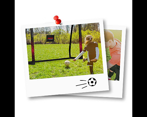 Ворота футбольні 180 x 120 x 60 см NS-463 чорно-червоні